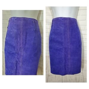 Express Royal Blue Suede Leather Skirt